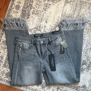 Liverpool Charcoal Fringe Hem Women's Jeans